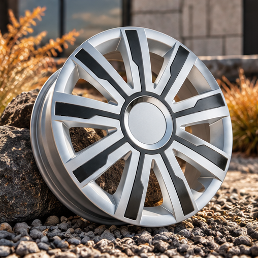 17" Silver/Black Wheel Trims - Style 25