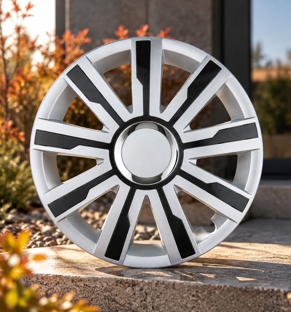 17" Silver/Black Wheel Trims - Style 25